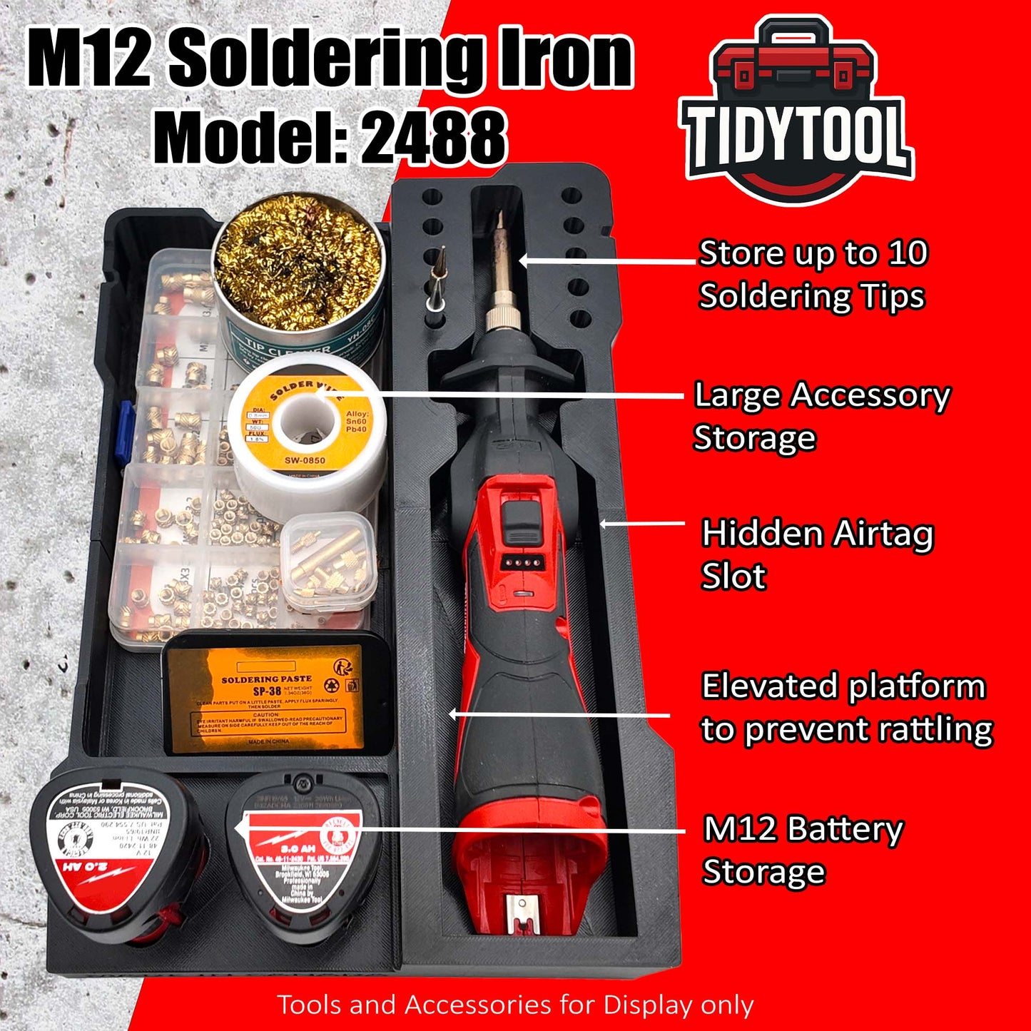 Tidy Tool Packout Insert for M12 Soldering Iron and Milwaukee Compact Organizer