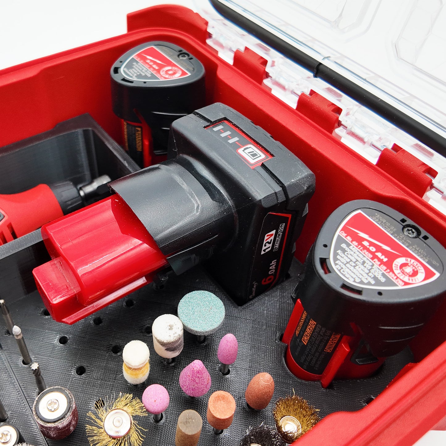 Tidy Tool Packout Insert for M12 Rotary Tool and Accessories models 2460 and 2525- Milwaukee Compact Organizer