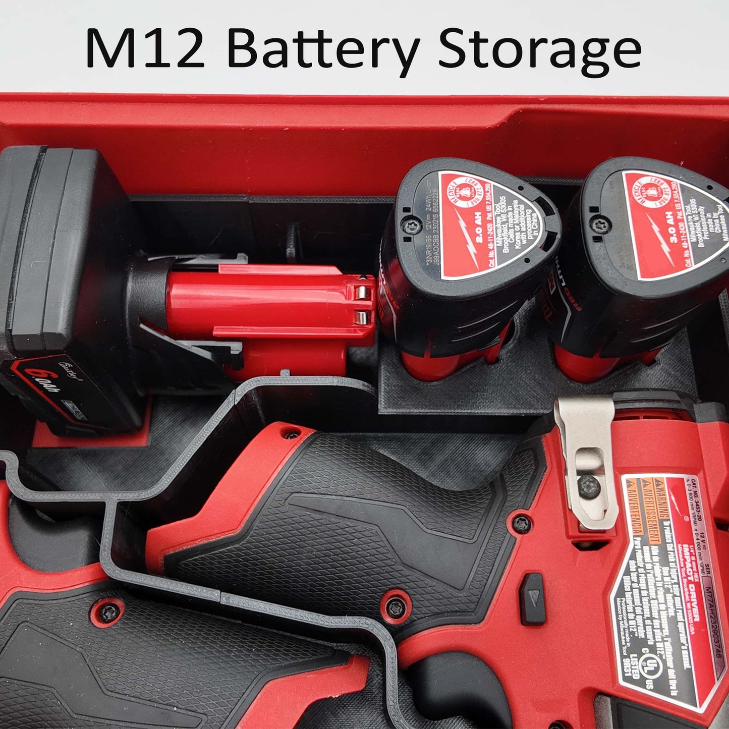 Tidy Tool Packout Insert for M12 Fuel Drill/Driver and Impact- Milwaukee Compact Organizer V3