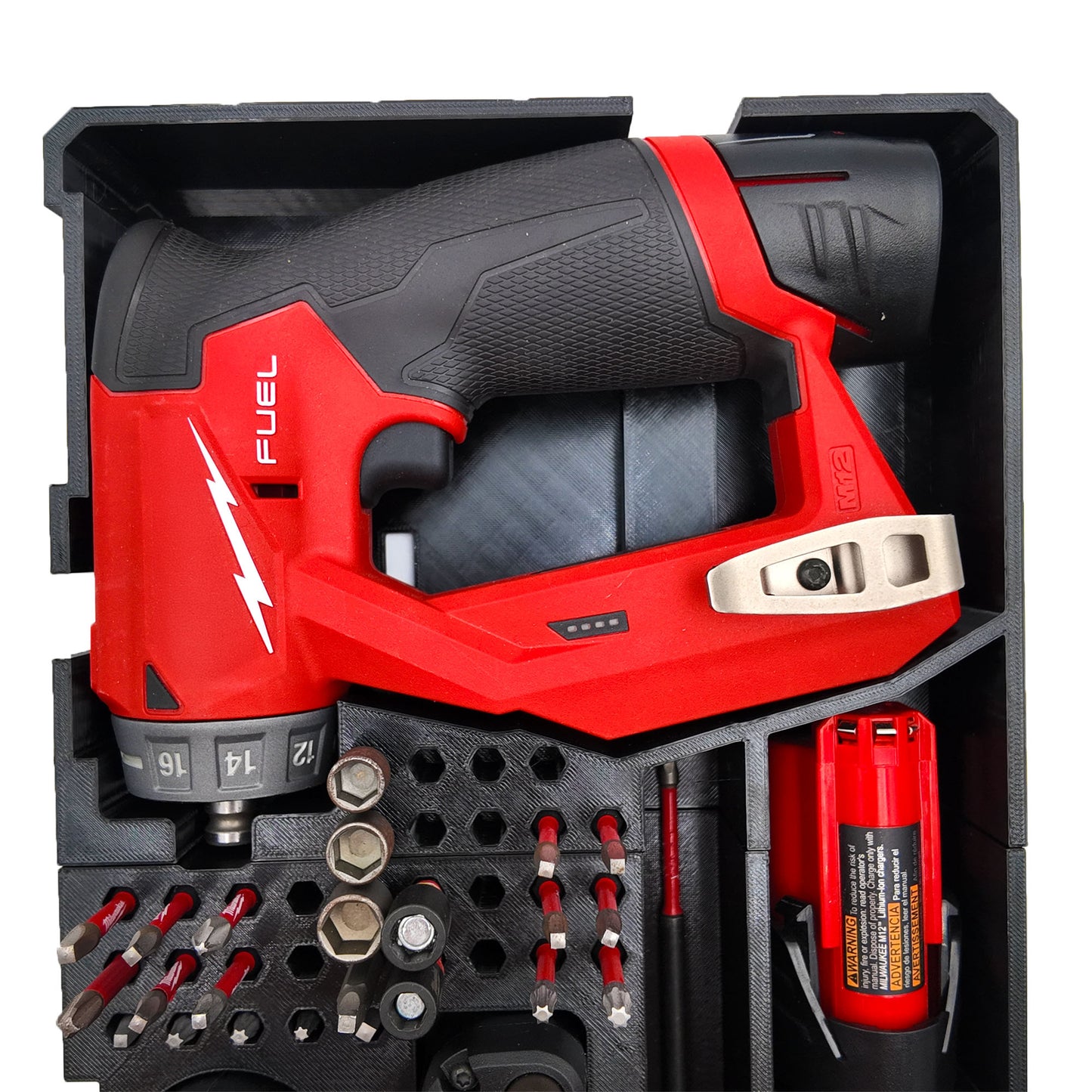 TidyTool Drawer Liner for Milwaukee M12 FUEL Installation Drill and Packout 3 Drawer Tool Box