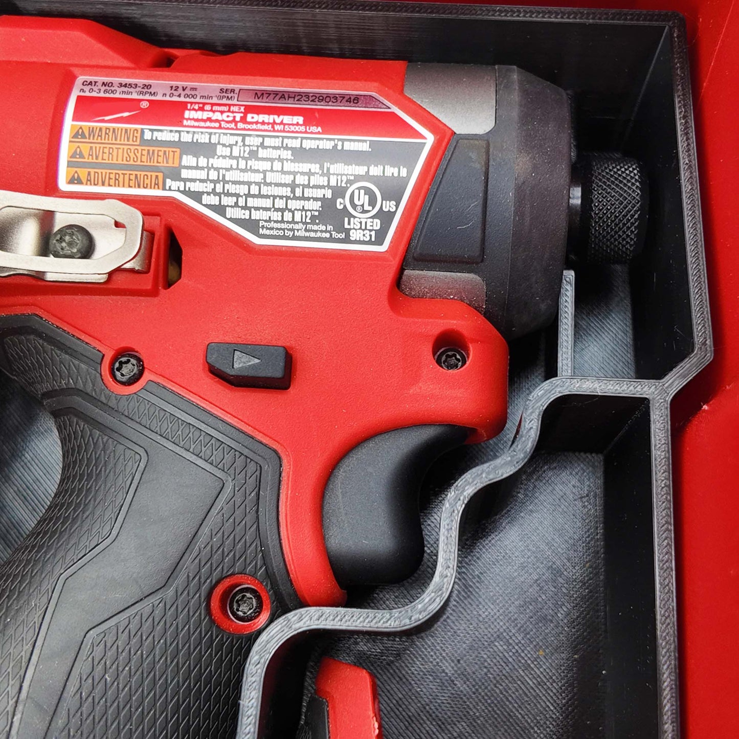 Tidy Tool Packout Insert for M12 Fuel Drill/Driver and Impact- Milwaukee Compact Organizer V3