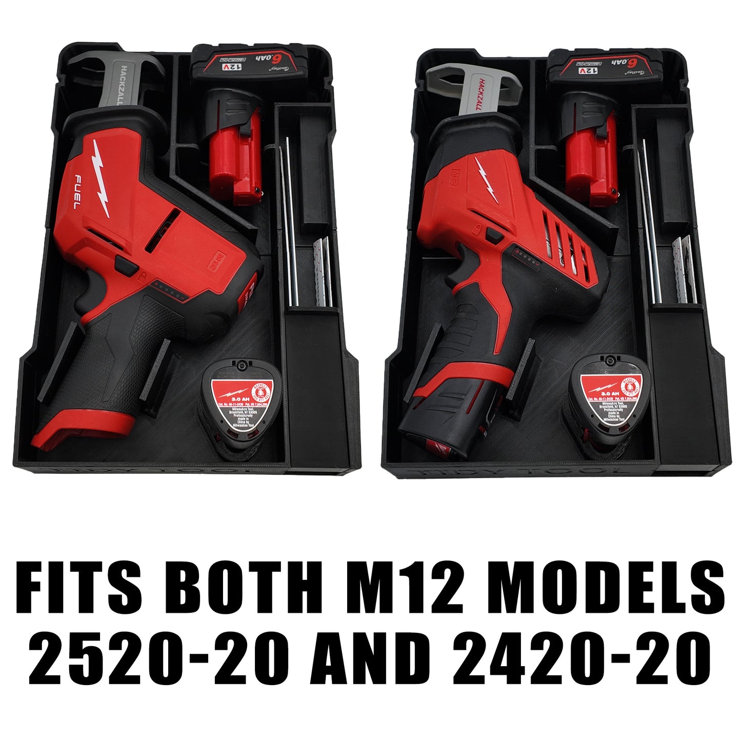 Tidy Tool Packout Insert for M12 Fuel Hackzall and Milwaukee Compact Organizer