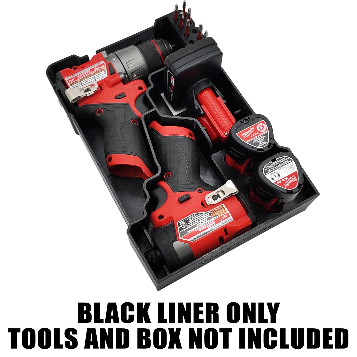 Tidy Tool Packout Insert for M12 Fuel Drill/Driver and Impact- Milwaukee Compact Organizer V3