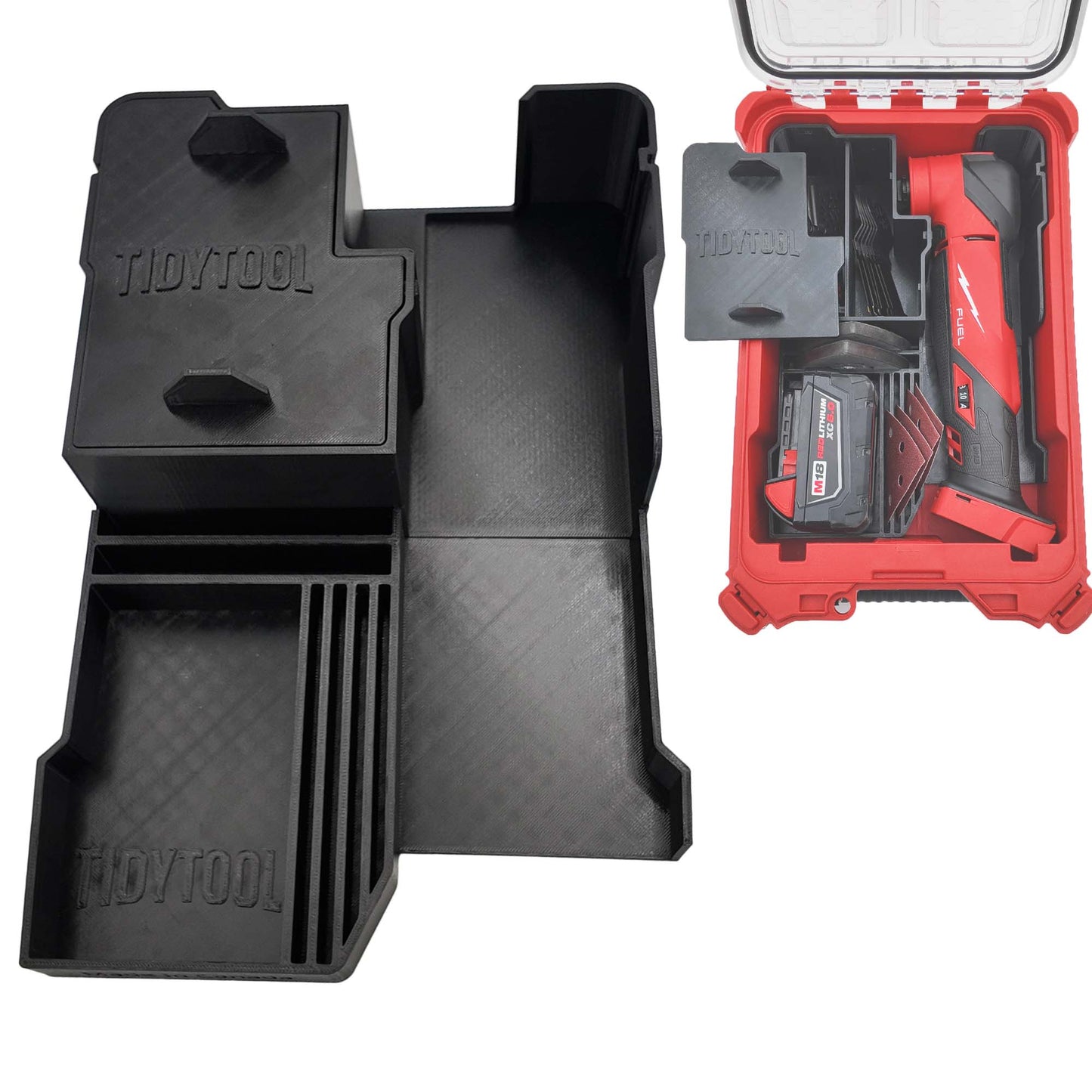 Tidy Tool Packout Insert for M18 Multi Tool Models 2836 and 2626 - Milwaukee Compact Organizer