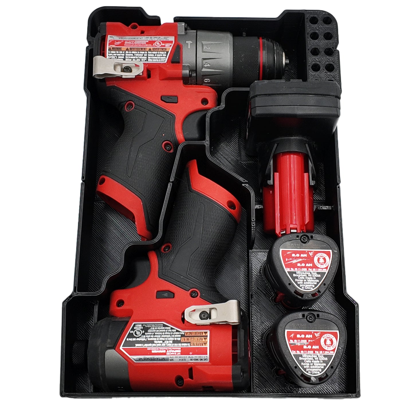 M12 Fuel Drill Driver and Impact Liner for Milwaukee Compact Organizer