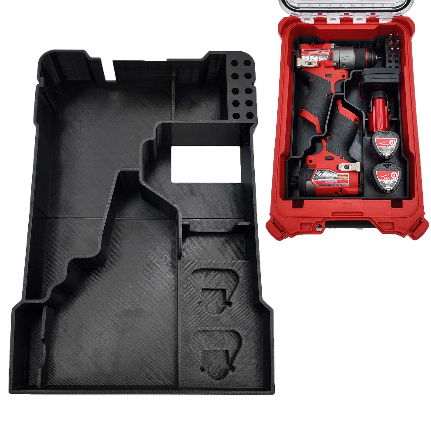 Tidy Tool Packout Insert for M12 Fuel Drill/Driver and Impact- Milwaukee Compact Organizer V3