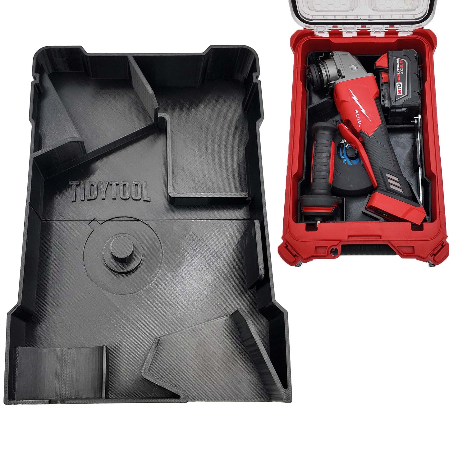 Tidy Tool Packout Insert for M18 Grinder Models 2880-20, 2881-20 and 2686-20 - Milwaukee Compact Organizer