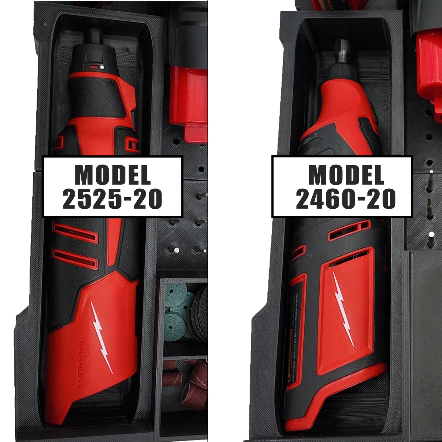 Tidy Tool Packout Insert for M12 Rotary Tool and Accessories models 2460 and 2525- Milwaukee Compact Organizer
