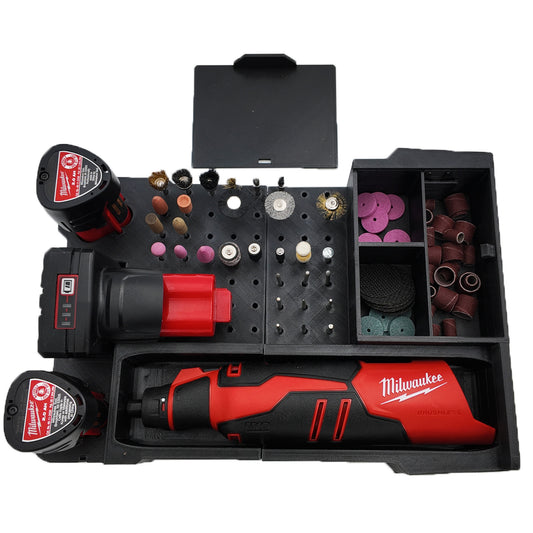 Tidy Tool Packout Insert for M12 Rotary Tool and Accessories models 2460 and 2525- Milwaukee Compact Organizer