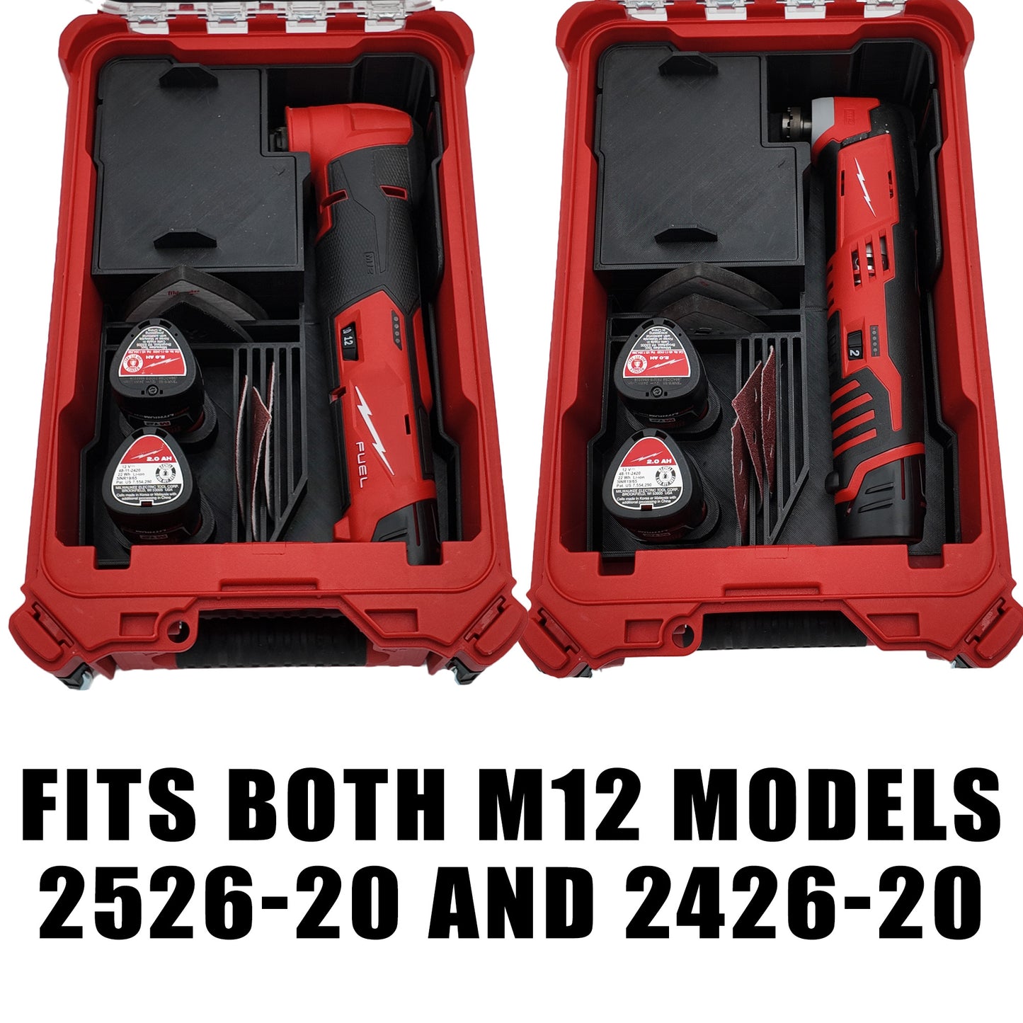 Tidy Tool Packout Insert for M12 Multi Tool models 2586 and 2426- Milwaukee Compact Organizer