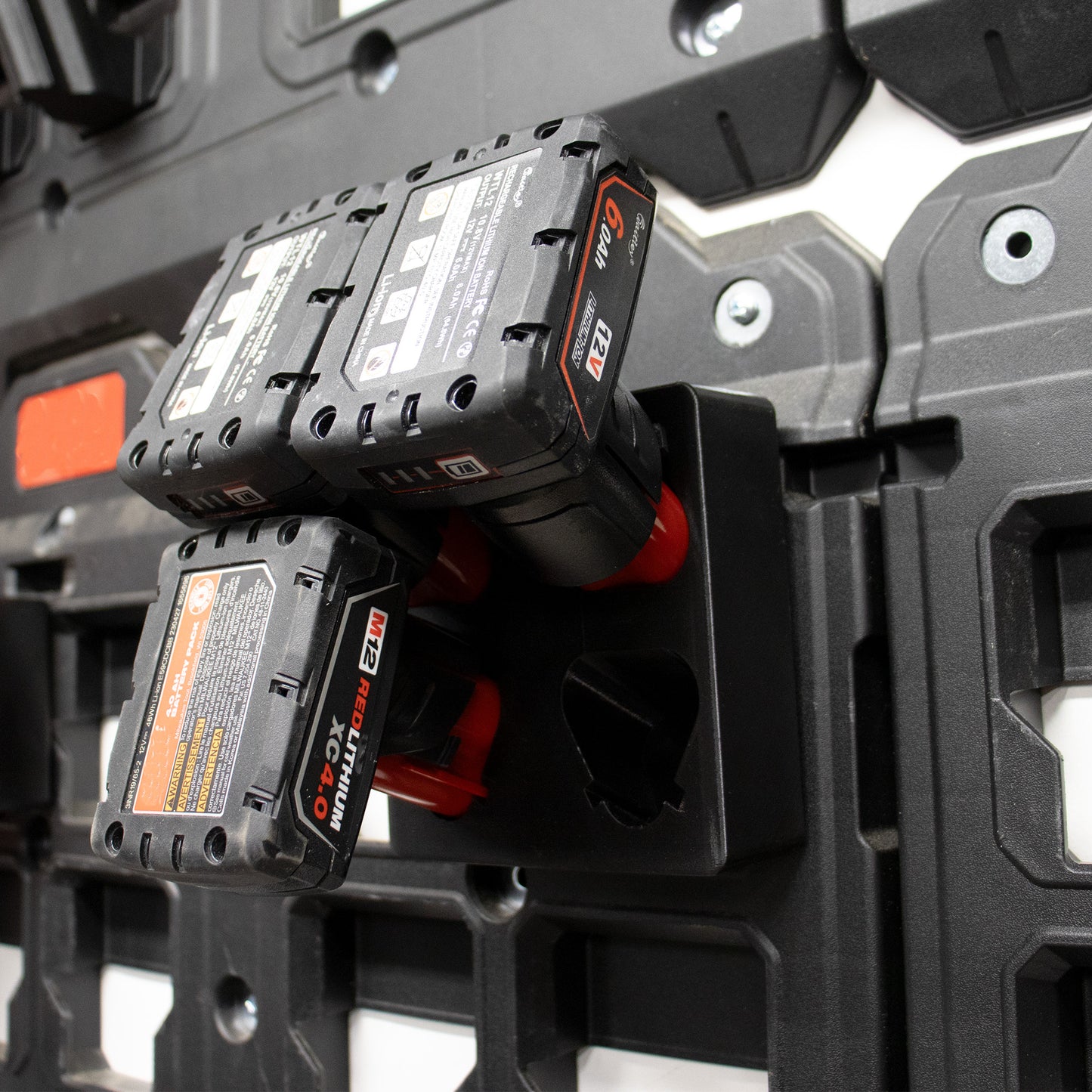 Tidy Tool M12 Battery Holder Quad Mount (Large and Small Batteries)