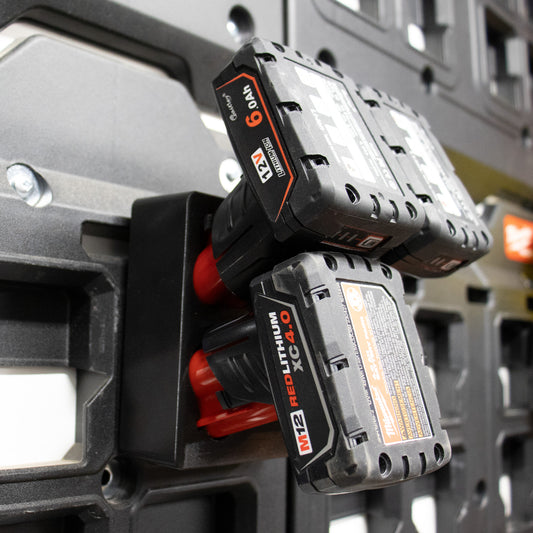 Tidy Tool M12 Battery Holder Quad Mount (Large and Small Batteries)