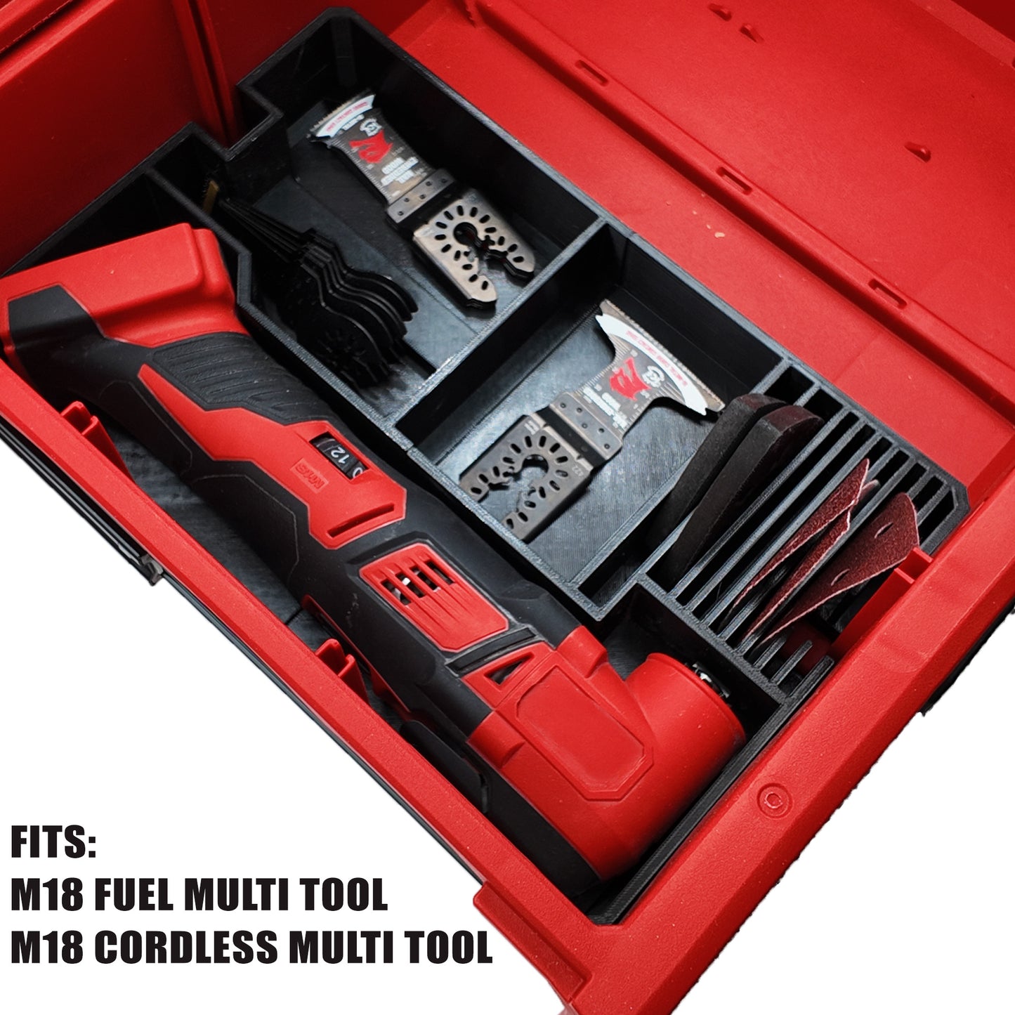 TidyTool Drawer Liner for Milwaukee M18 Multi Tool and Packout 3 Drawer Tool Box