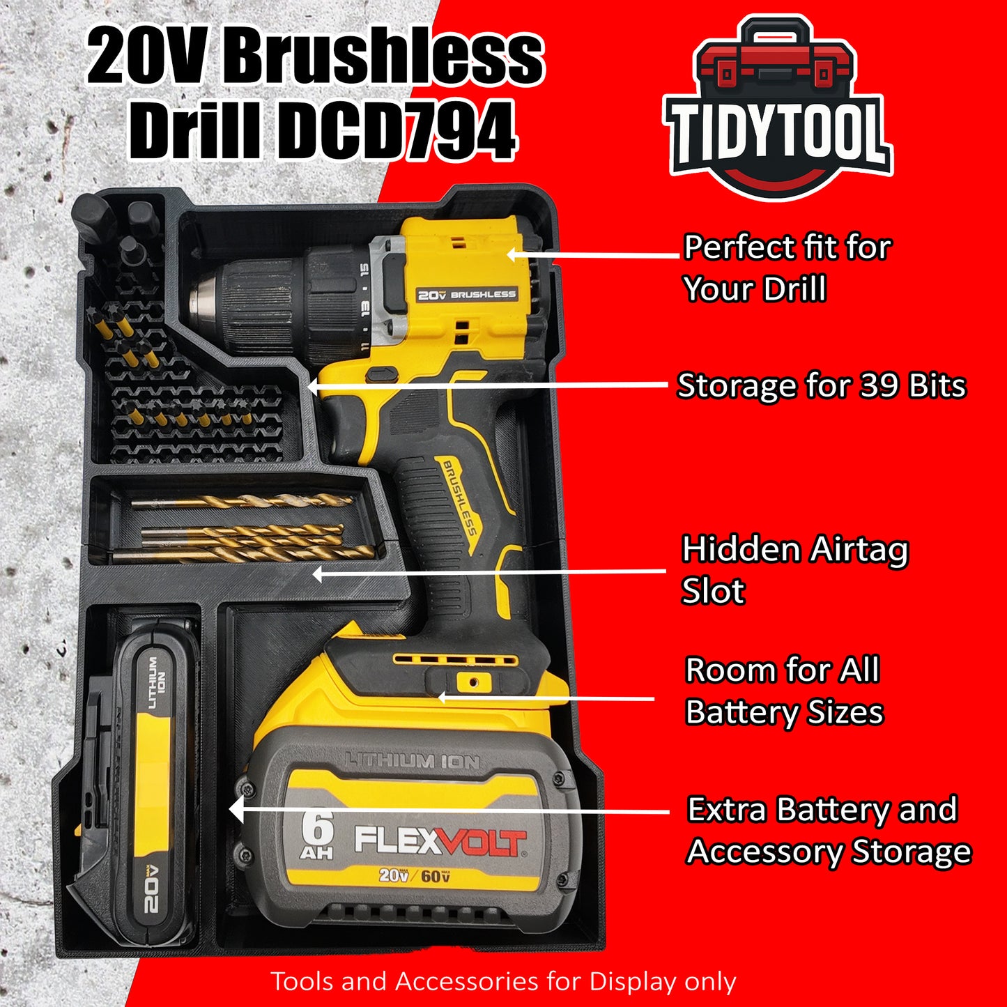 TidyTool Packout Insert for 20V Brushless Drill (DCD794)