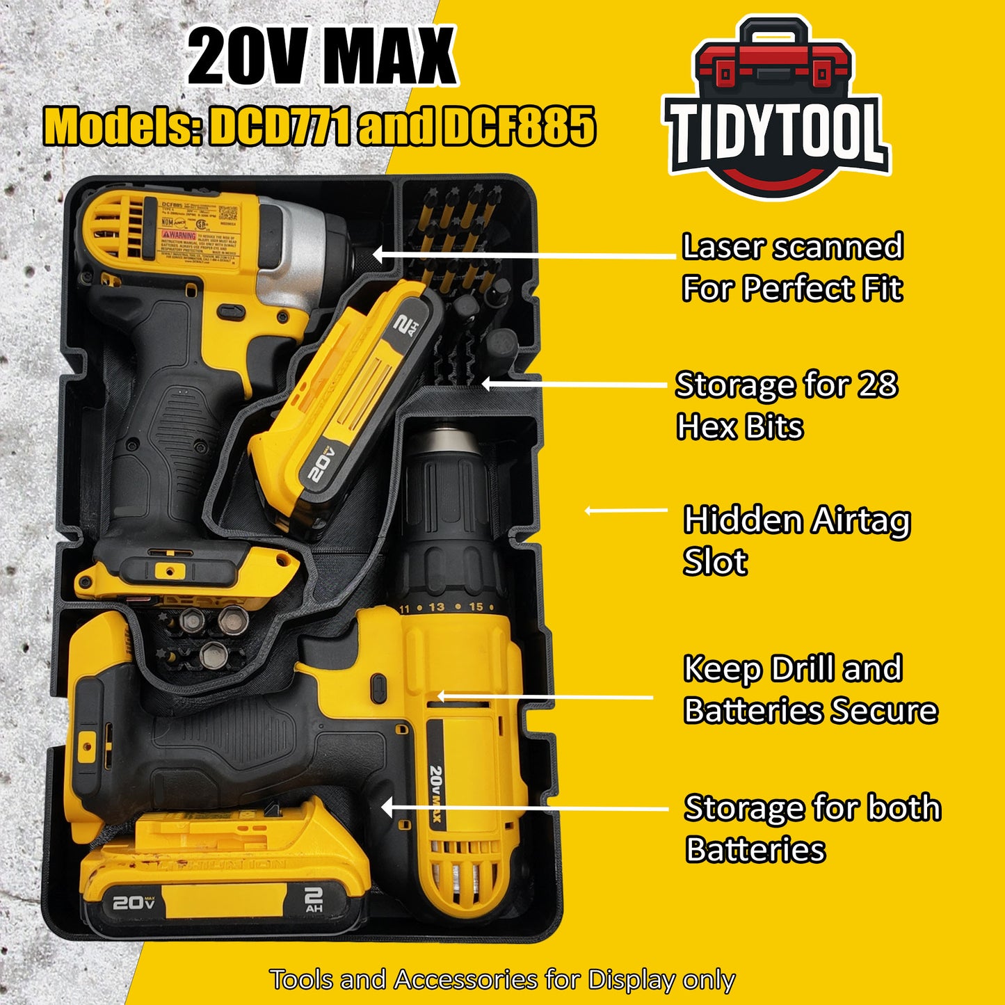TidyTool Deep Compact Insert for 20V Max Drill Set (DCF885 & DCD771)