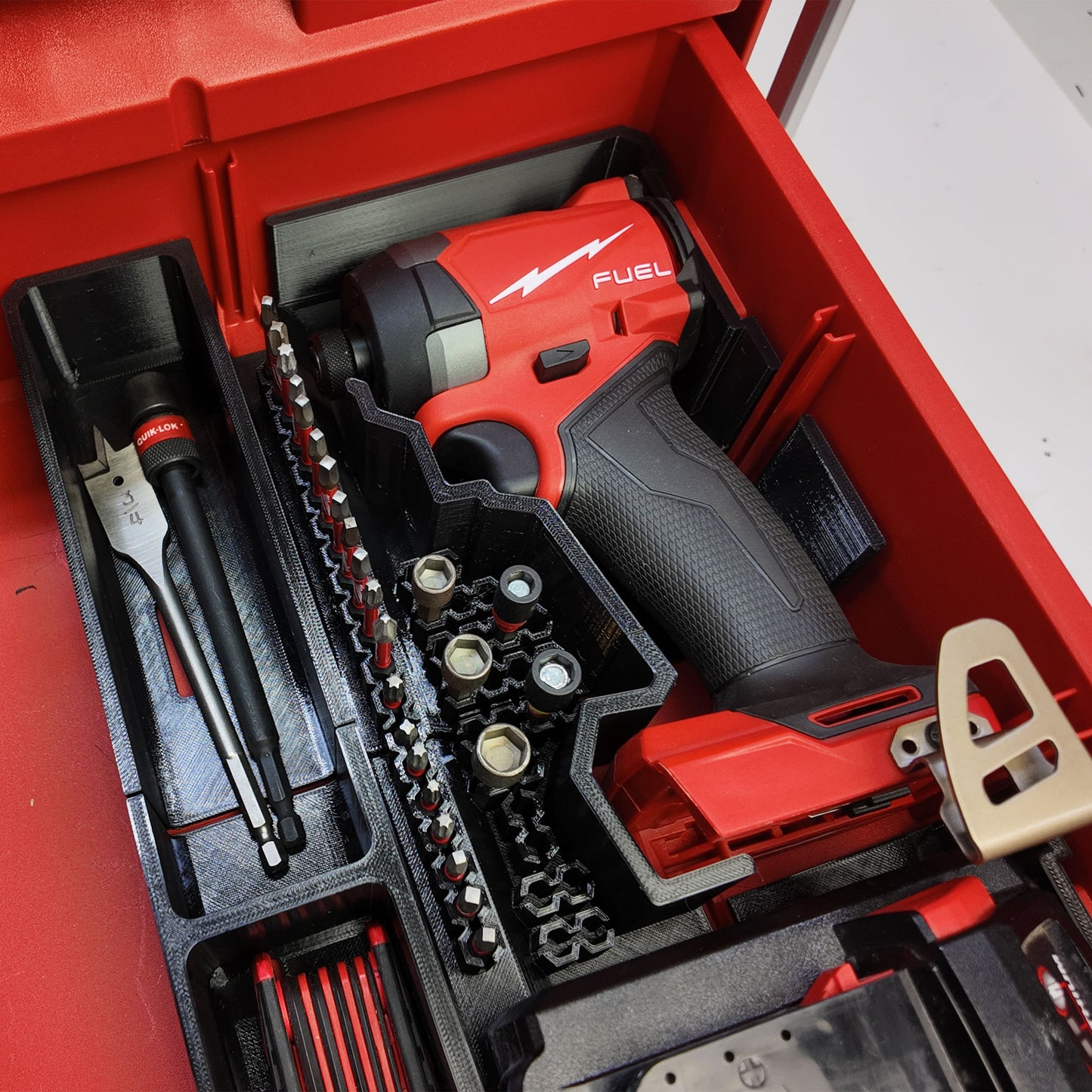 TidyTool Drawer Liner for Milwaukee M18 FUEL 1/4" Hex Impact Driver and Packout 3 Drawer Tool Box