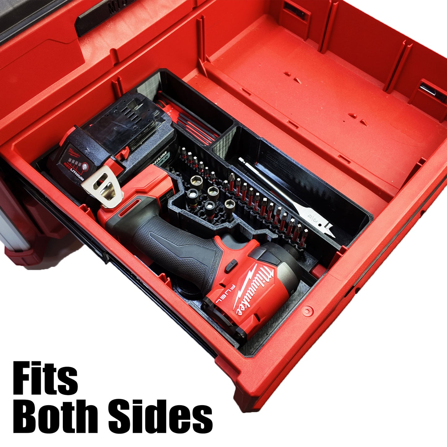 TidyTool Drawer Liner for Milwaukee M18 FUEL 1/4" Hex Impact Driver and Packout 3 Drawer Tool Box