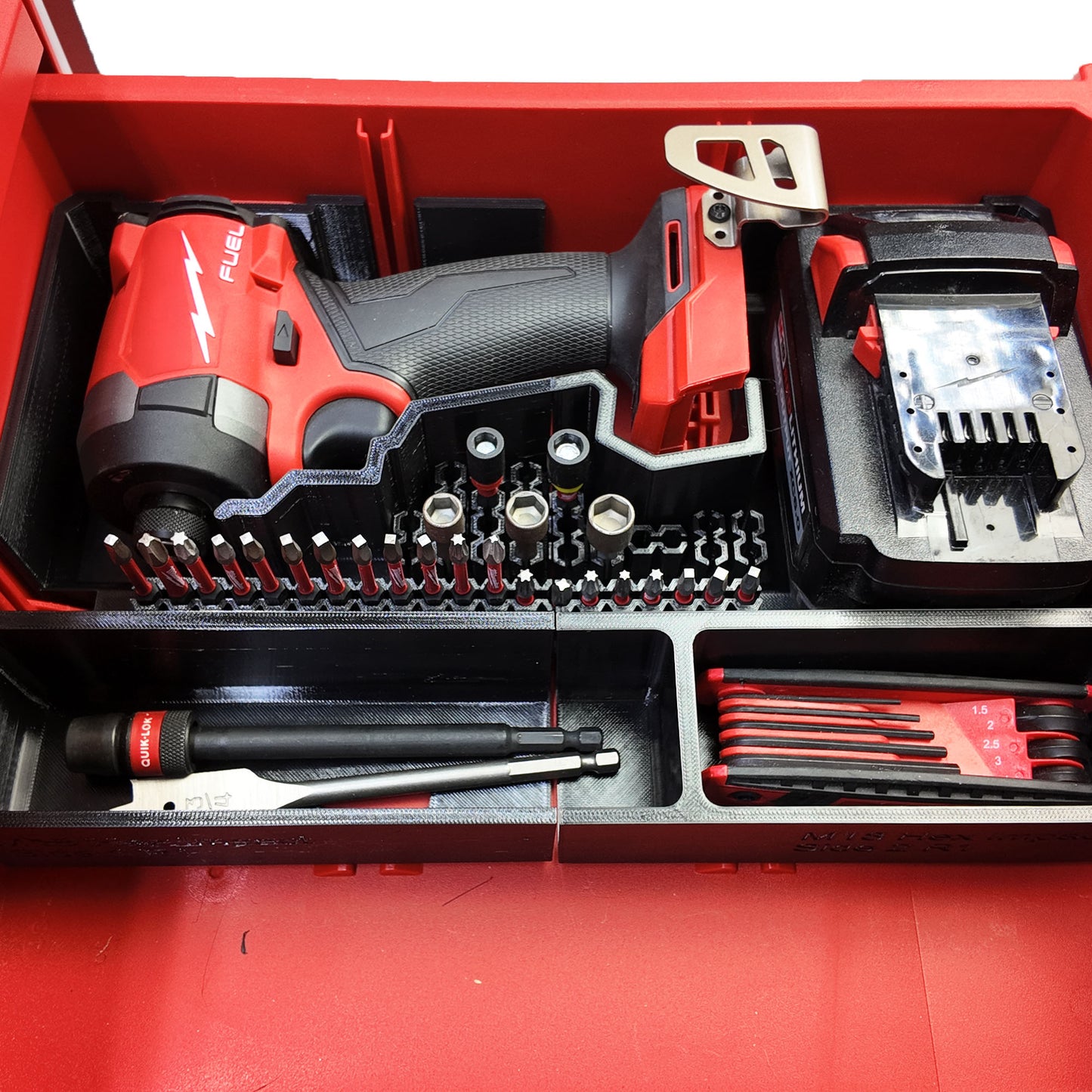 TidyTool Drawer Liner for Milwaukee M18 FUEL 1/4" Hex Impact Driver and Packout 3 Drawer Tool Box