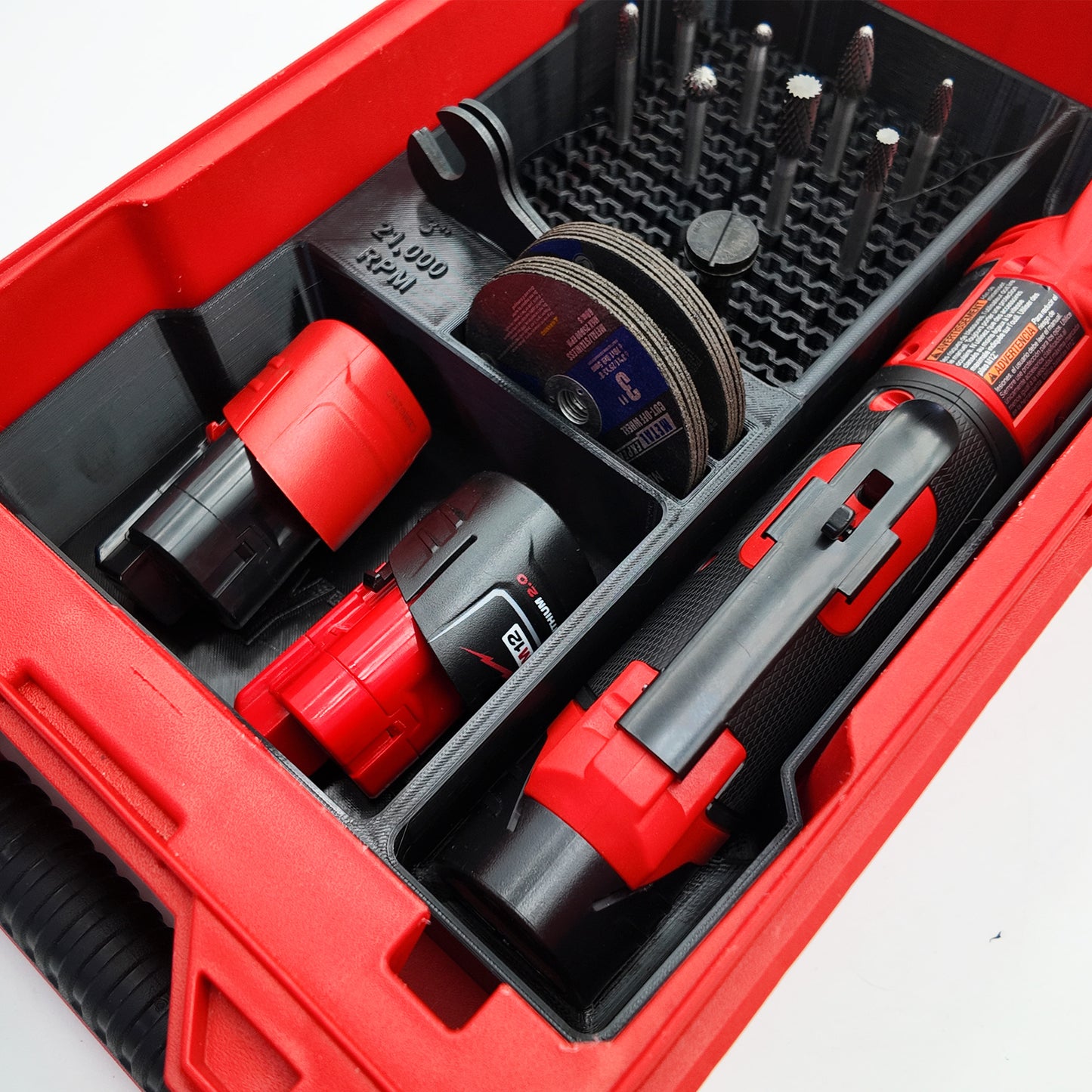 TidyTool Packout Insert for Milwaukee M12 FUEL 1/4" Straight Die Grinder