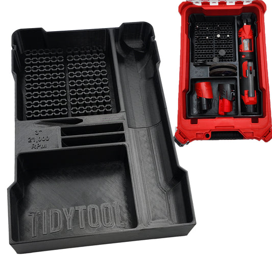 TidyTool Packout Insert for Milwaukee M12 FUEL 1/4" Straight Die Grinder