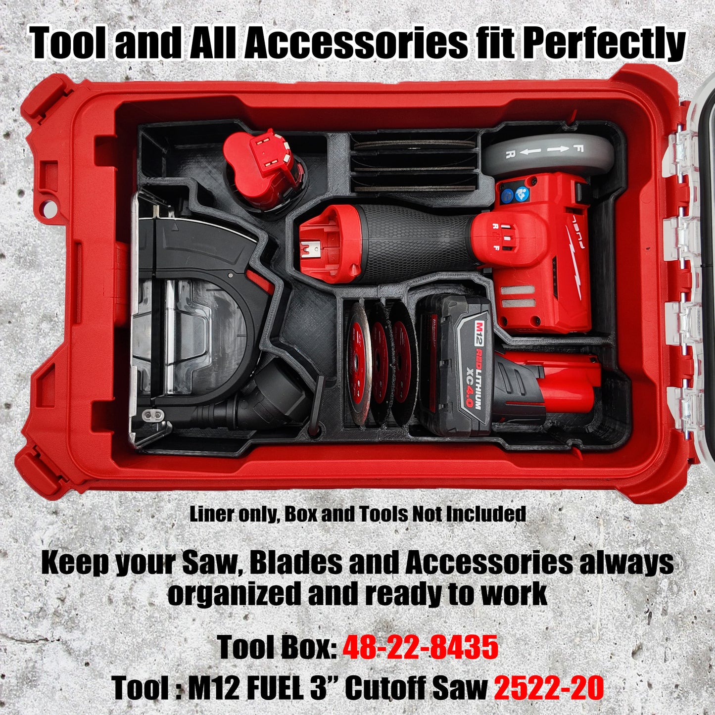 TidyTool Packout Insert for M12 FUEL 3" Compact Cut Off Tool