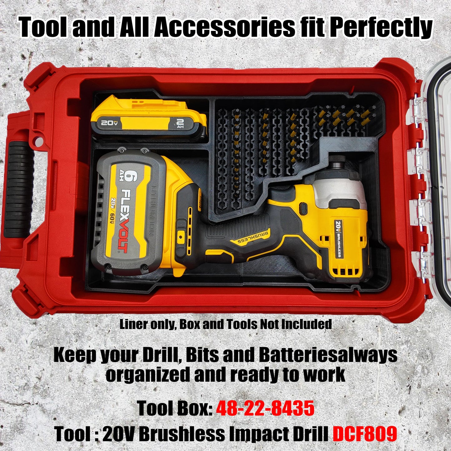 TidyTool Packout Insert for 20V Brushless Impact (DCF809)